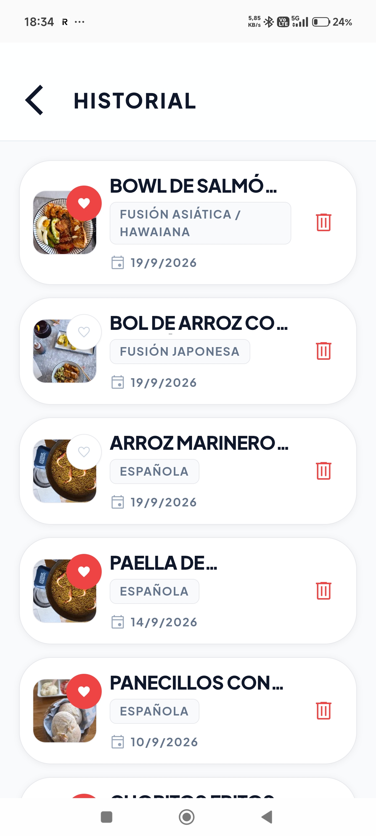 Historial · VisionChef Android