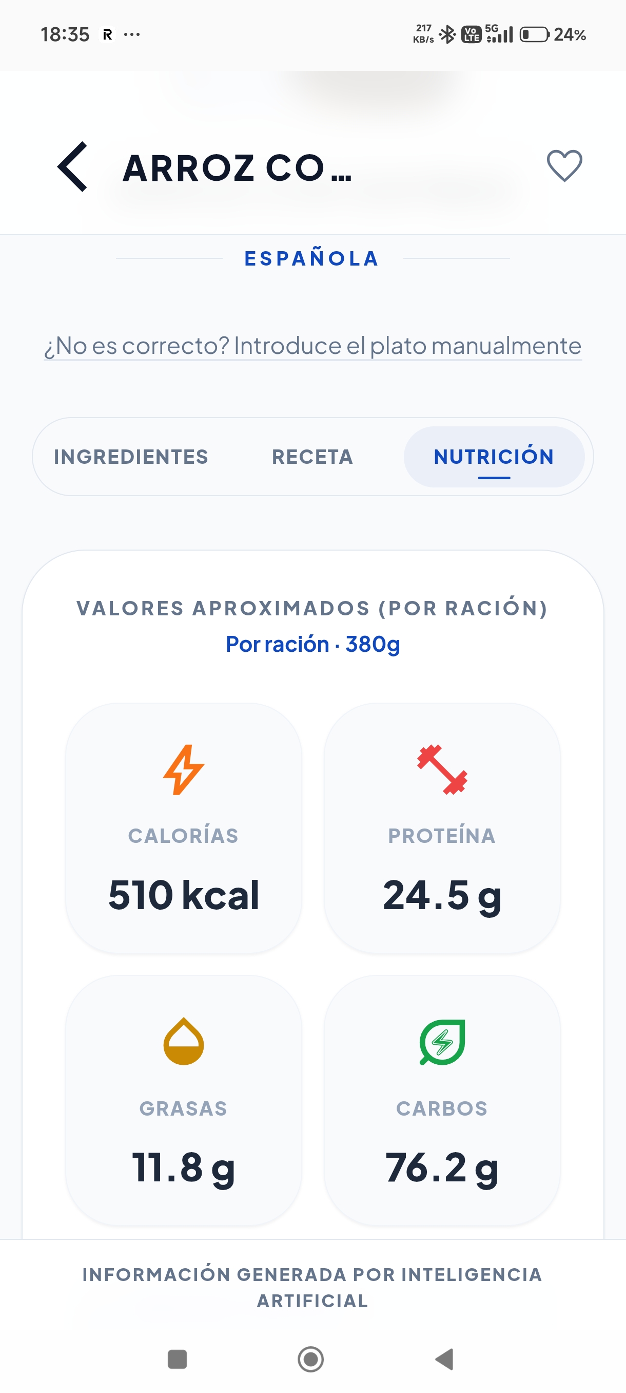 Nutrición · VisionChef Android